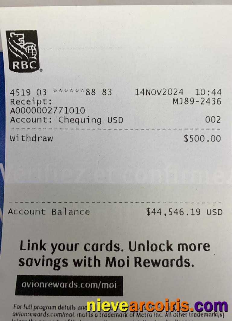 Canada RBC bank payment check